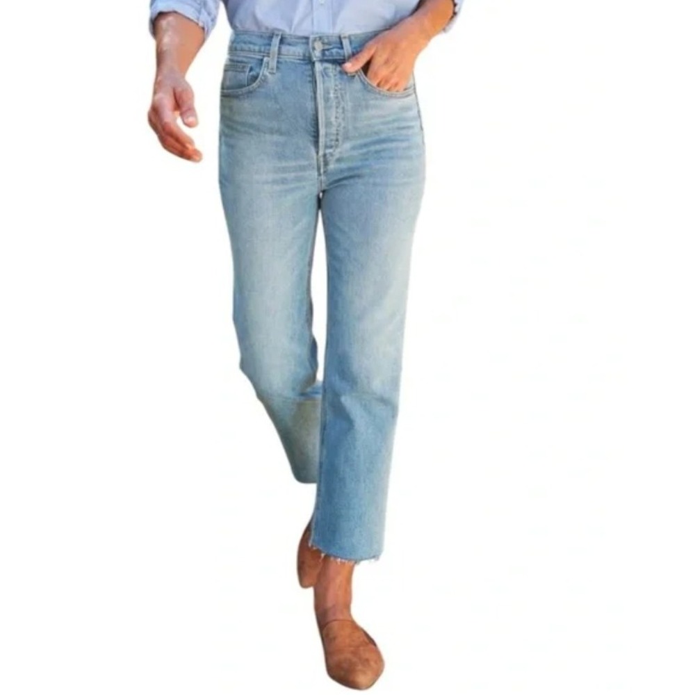 Frank & Eileen Jeans Womens 30 Blue Monaghan Straight Leg Raw Hem Denim NWOT - Picture 3 of 8